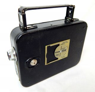 1F Antique CINE - KODAK Eight Model 20 Film Camera Winds Runs 1930 ' s 3