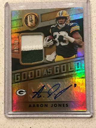 2018 Gold Standard Patch Auto Aaron Jones Packers /49 Rare " 3 " For Jersey Sick