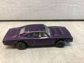Vintage Hot Wheels Redline Custom Dodge Charger 1968 Purple Paint Rare
