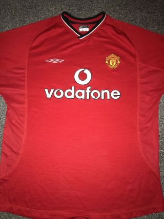 Manchester United Home Shirt 2000/02 Large Rare And Vintage