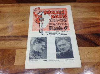 Newcastle V Glasgow Anniversary Cup Speedway Programme 26th July 1948 Rare