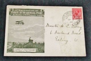 Nystamps Great Britain Stamp 1911 First Flight Cover Rare