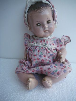 Antique Madame Alexander Baby Doll Composition - Brown Sleep - Eyes 10.  5 "
