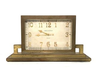 Estate Vintage Antique Art Deco Bucherer 8 Days Swiss Desk Traveling Clock