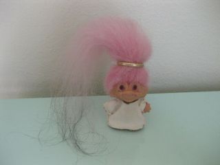 1960s Rare Vintage Scandia House 1.  5 " Christmas Angel Pencil Topper Troll Doll