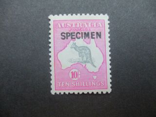 Kangaroo Stamps: 10/ - 3rd Watermark - Rare (o523)
