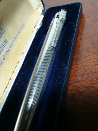 Rare Vintage Ronson Penciliter In Case.  Rhodium Plated Ds6050