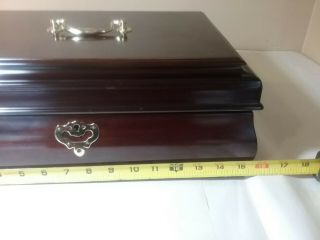 ANTIQUE VINTAGE WOODEN JEWELRY BOX WITH REMOVABLE TRAY,  FELT LAYERED INSIDE WIT 2