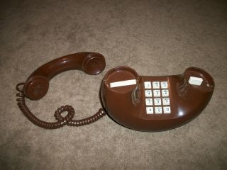 RARE VINTAGE WESTERN ELECTRIC ART DECO DONUT SHAPED BROWN TELEPHONE 2