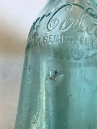 Vintage/Antique BLUE STRAIGHT SIDE COCA COLA COKE GLASS BOTTLE VG 3