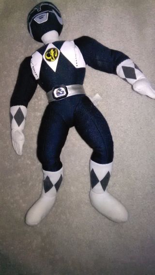 Vintage Rare Mighty Morphin Power Rangers Figure Doll Plush The Black Ranger