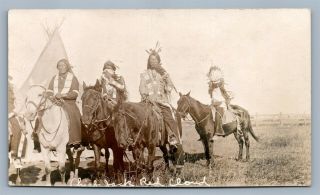 American Indian Chief Jack Red Cloud Antique Real Photo Postcard Rppc