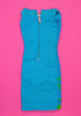 Vintage Barbie Junior Designer 1620 - Turquoise Dress w/ Inspection Tag 1965 2