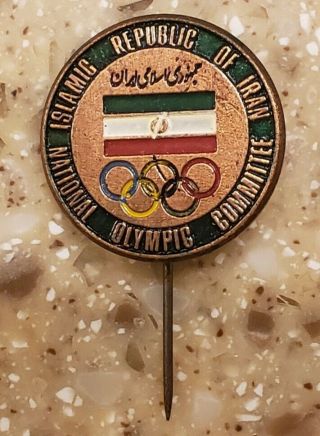 1984 Los Angeles Olympic Games Islamic Republic Of Iran Noc Pin Badge Rare