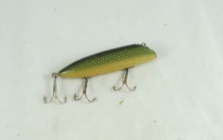 Old Vintage South Bend Bass Oreno Lure - No Eyes - Green Scale Color