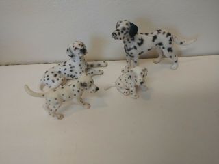 Schleich Rare Nature Set Dalmation Dogs And Puppies Family Mom Dad Two Pups