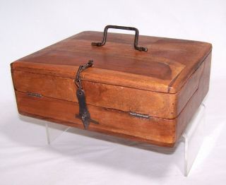 Antique Lap Desk Traveling Portable Secretary American Chestnut