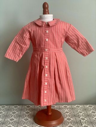 American Girl Pleasant Company Addy Pink Striped Meet Dress Tagged 1993 18” Doll