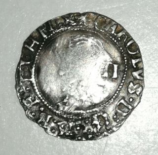 Rare 1638 Britain Charles I Silver Hammered Halfgroat 1/2 Half Groat Anchor Mm