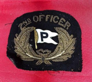 Rare Antique Panama Railroad Steamship Line Hat Insignia Uniform 2nd Officer