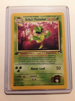 Pokemon Card - 1st Edition Erika ' s Victreebel (26/132) Gym Heroes Rare NM 2
