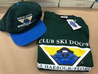 Rare 1995 Club Ski - Doo Dealer Hat & Club Ski - Doo T - Shirt Package