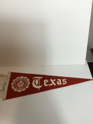 Vintage 1969 University Of Texas Longhorns 24x 8.  5 Pennant Very Rare Nwt