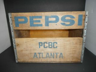 Rare Vintage Pepsi Cola Wood Wooden Case Crate Box Pcbc Atlanta