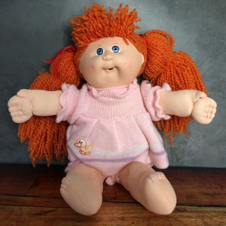Vintage 1989 Cabbage Patch Kids Girl Doll By Coleco With Red Hair And Blue Eyes