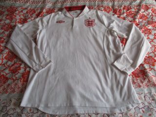 England Home Shirt 2012 - 13 Rare Long Sleeve Large 44 "