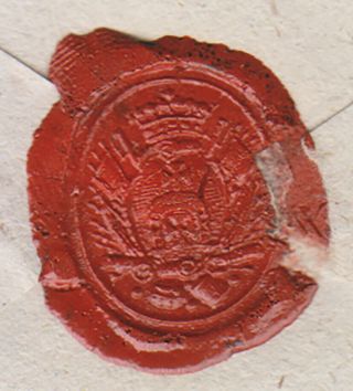 Russia Poland 1799 Cover Wax Seal with Coat of Arm 
