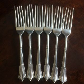 6 Antique Silver Plated Forks,  Walker & Hall,  Sheffield 1905 - 1910,  17 Cm