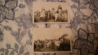 Vintage Antique Photo Postcards Native American Indian Full Dress On Horseback