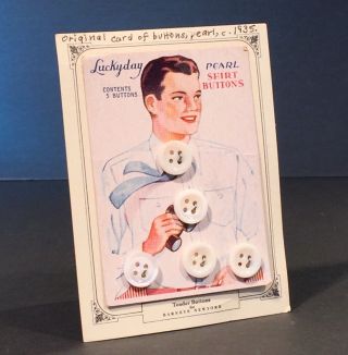 Tender Buttons For Barneys York 5 Pc Vintage Pearl Shirt Buttons C.  1935