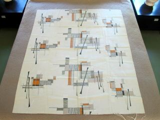 Vintage Mid Century Modern Fabric Lucienne Day Palisades Style Design; 50 " X 43 "