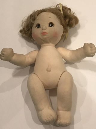 Vintage 1985 Mattel My Child Doll Blond Hair Brown Eyes Dress & Shoes