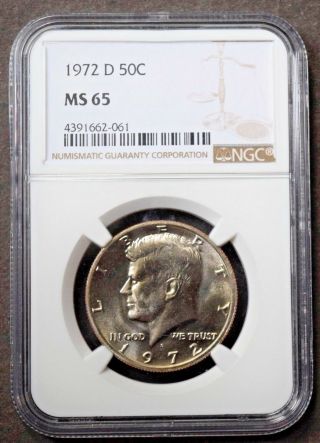 1972 D Kennedy Half Dollar Ngc Ms 65 Clad Coin Antique Collectible Gift Idea Q24