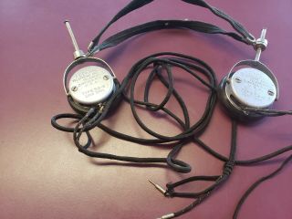 Antique Federal Telephone & Telegraph CO.  Headphones 53 - W 2200 OHM With Headband 3
