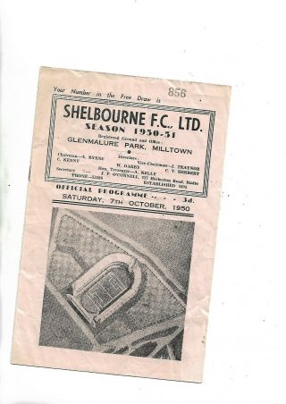 7/10/50 Loi Shelbourne V Limerick Rare