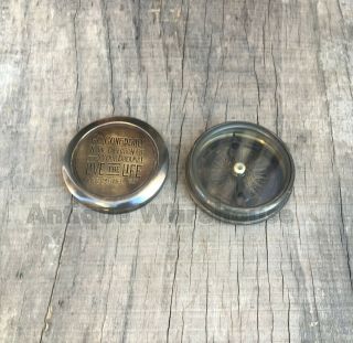 Nautical Pocket Compass Antique Brass Compass Vintage Marine Lover Gift