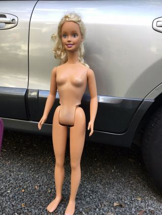 Vintage Mattel My Life Size Barbie Girl Doll Blonde 38” 1992 Earrings Nude
