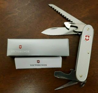 Victorinox Swiss Army Knife Swiss Bianco Farmer Sw Serrated Blade Alox Rare