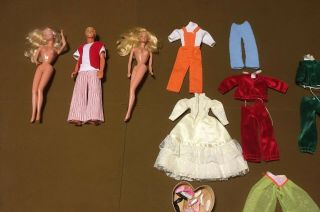 (3) Vintage Barbie Ken Dolls With Clothes