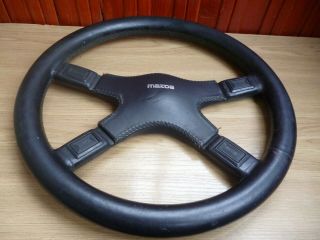 Rare Italvolanti Corsa Leather 4 Spoke Steering Wheel Size 365mm Mazda Rx7