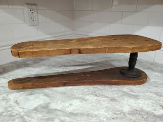 Antique Ironing Board Vintage Primitive Wood Wooden Small Tabletop Dual Sleeve