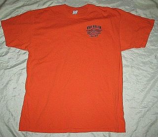 Van Halen 2012 Orange Local Crew Roadie Xl Concert Tour T - Shirt Rare