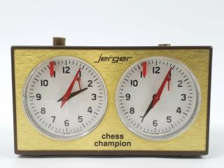 Vintage Rare Jerger King Chess Timer Clock Red Black Hands Functionnal Germany