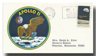 Apollo 11 Launch Cover Ksc With Color Mission Patch - Rare - 10h532