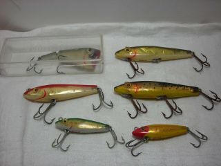Six Vintage L&s Mirrolure Fishing Lures