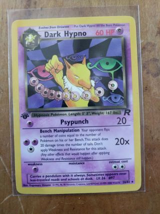 Pokemon Tcg Dark Hypno Rare 1st Edition Team Rocket 26/82